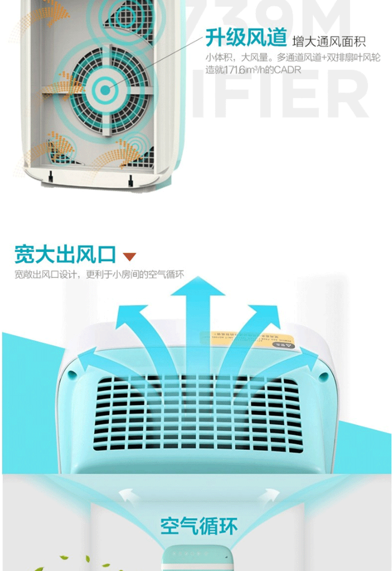 西屋(Westinghouse) 空气净化器 家用室内卧室办公室AP-739M