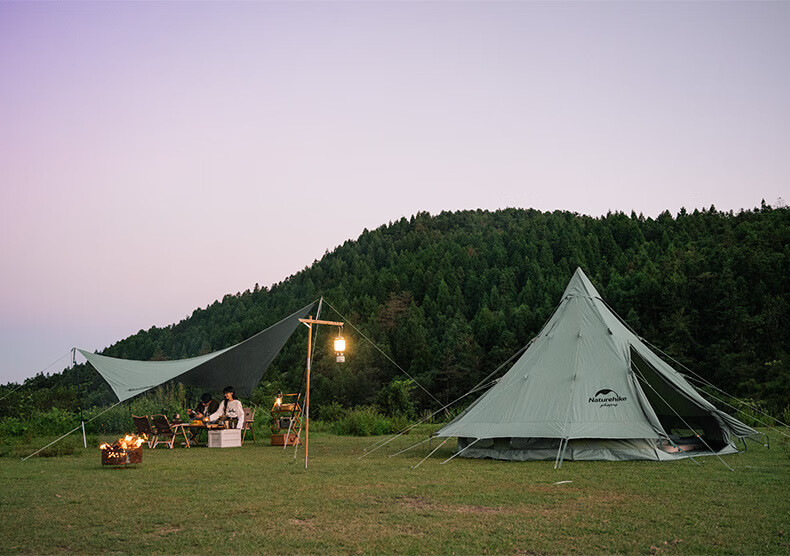 Naturehike挪客户外野营野餐露营防晒遮阳庭院菱形棉布帐篷天幕悦NH20TM004流沙金