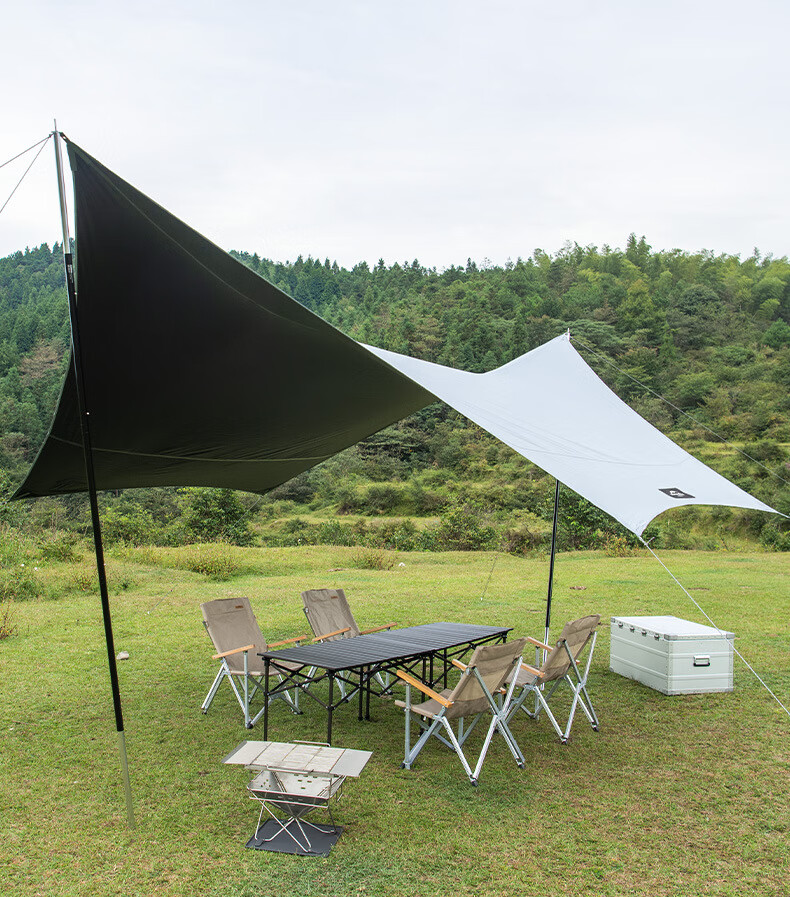 Naturehike挪客黑胶六角帐篷天幕防晒防泼水户外露营NH20TM087海沫石绿