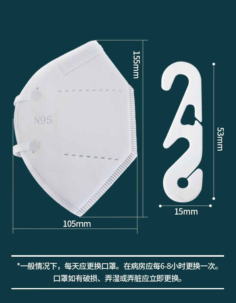中体倍力 N95防护口罩一次性防护独立包装无菌型口罩 Y3-25白色【N95防护口罩-独立包装 耳带款25枚】