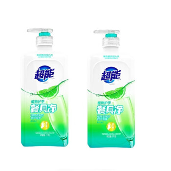 超能 洗洁精 植物护手餐具净餐具清洗1kg*2瓶