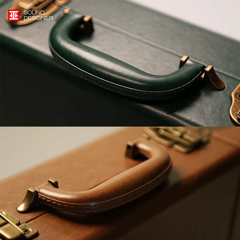 巫 1900mini 黑胶唱片机 怀旧音箱 仿古电唱机 转录唱片 便捷手提古典留声机 祖母绿色