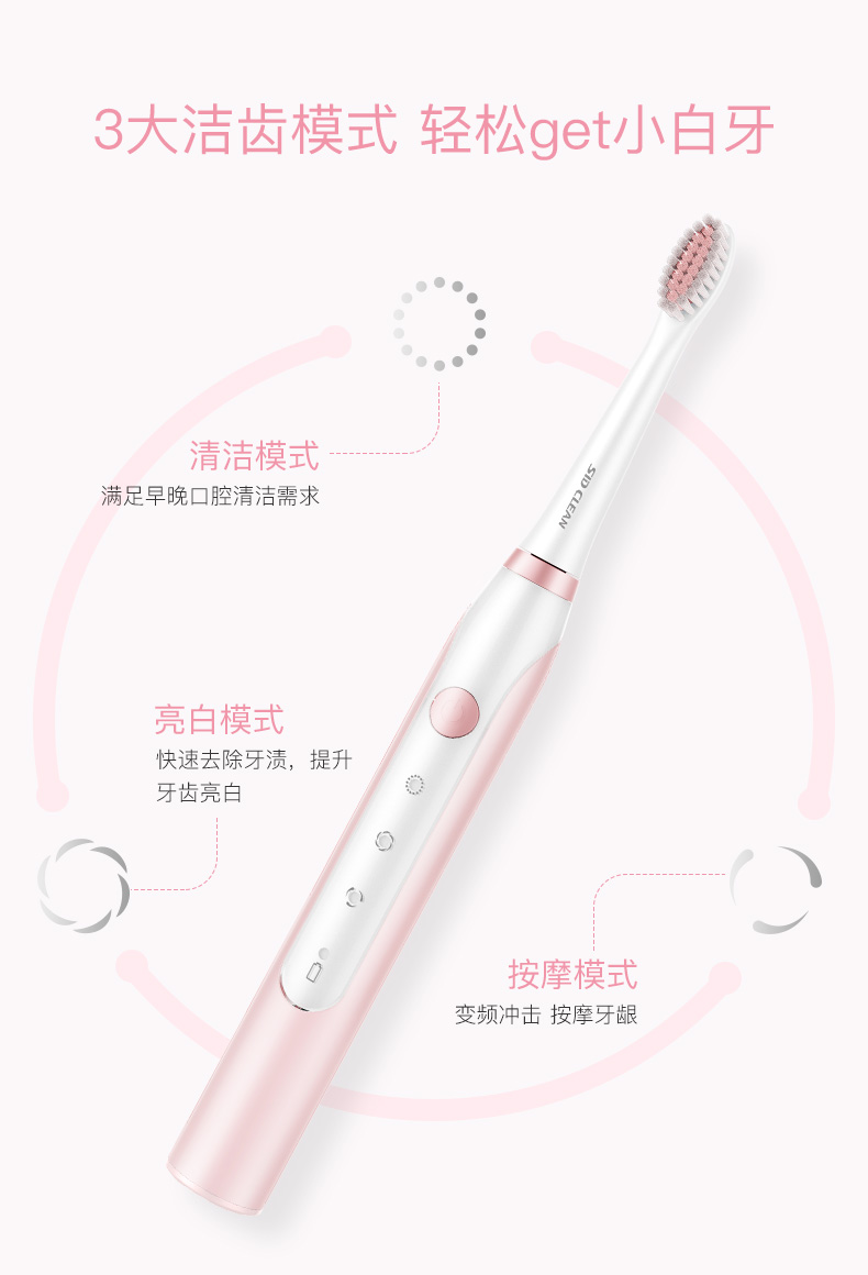 超人（SID）成人电动牙刷情侣款家用软毛声波超震动全自动多档模式学生充电款RT710白
