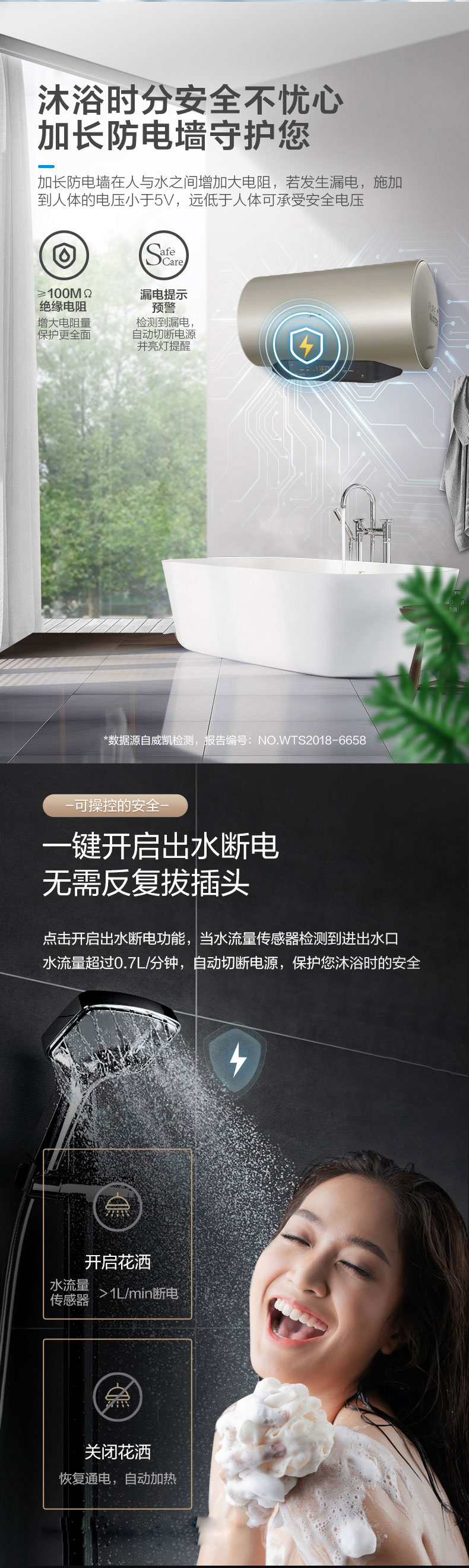 美的（Midea）电热水器50升变频速热遥控数显大屏电热水器一级能效F50-22DE5(HEY)白