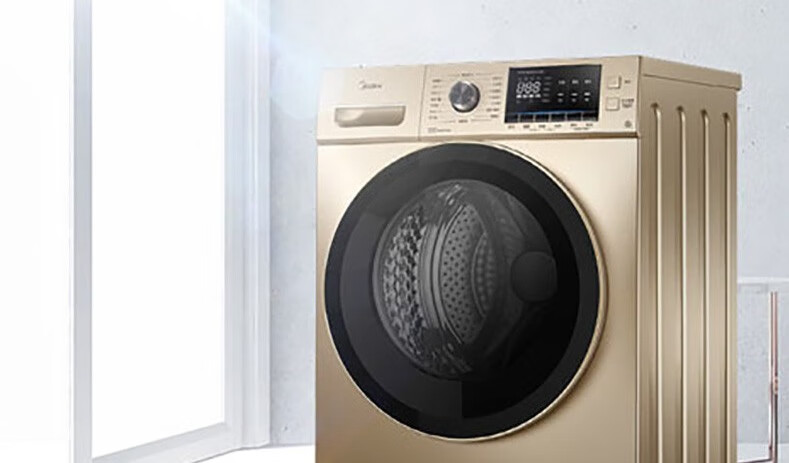 美的（Midea）洗衣机10公斤全自动滚筒洗衣机 洗烘一体MD100-1451WDY-G21G金色