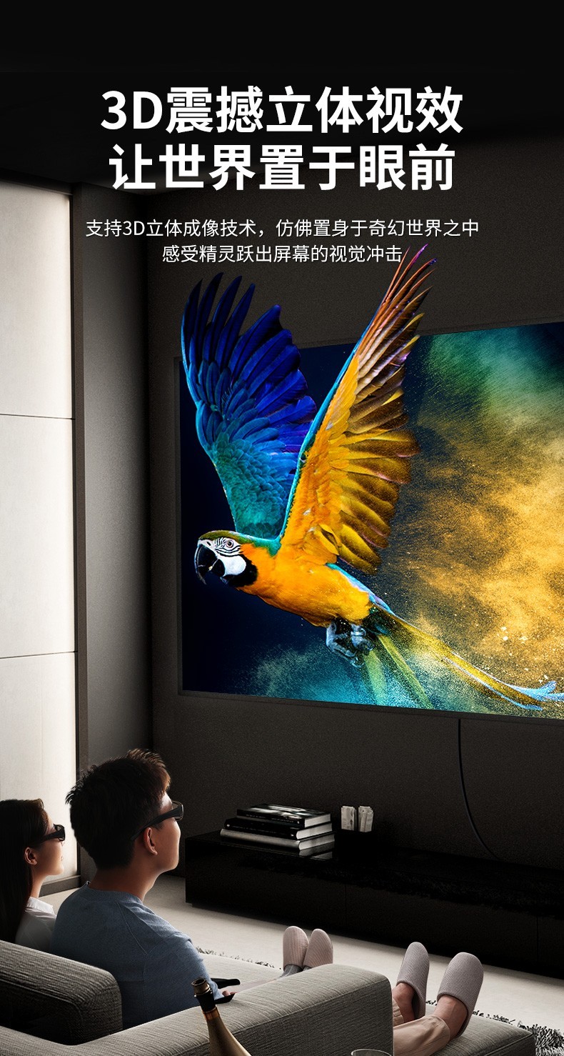 绿联（UGREEN）HD102 HDMI线4k高清线2.0版3D电脑电视连接数据线 扁线 2米 10252