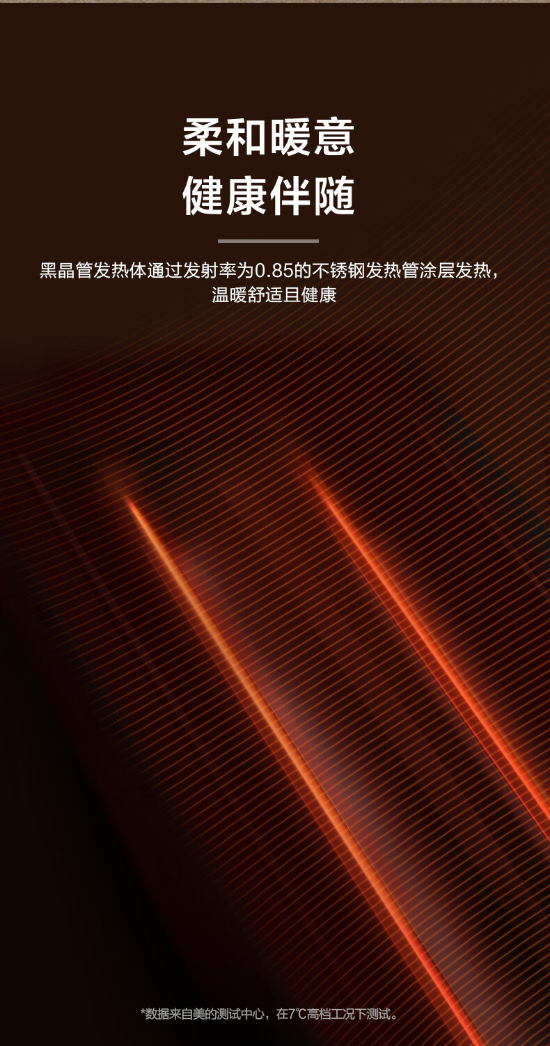 美的（Midea）电暖取暖器烤火炉4级防水黑晶发热管两档功率暗光居浴两用NPW-ML