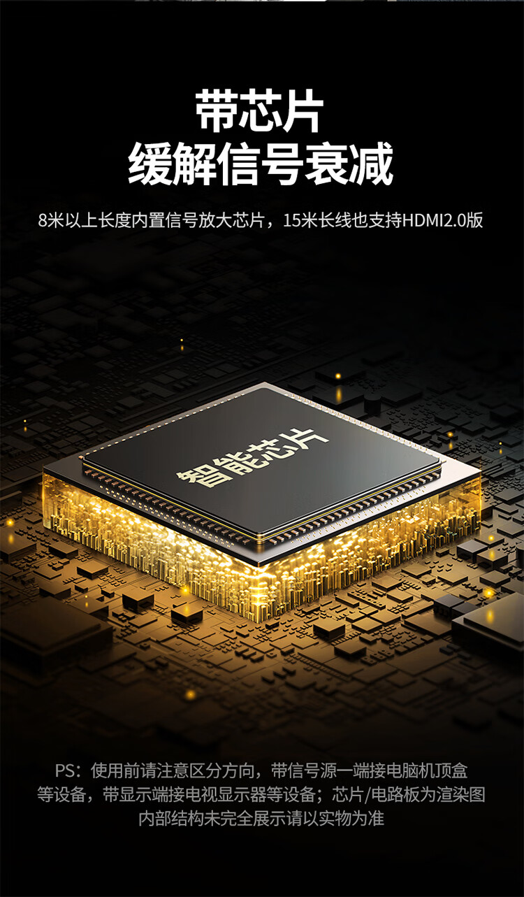绿联（UGREEN）HDMI线2.0版 4K60Hz数字高清线 连接电视显示器投影仪3D视频数据连接线 1米 50106