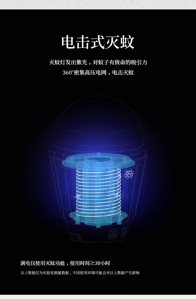 伯希和户外露营灭蚊灯驱蚊灯器USB充电防水营地灯帐篷便携应急灯