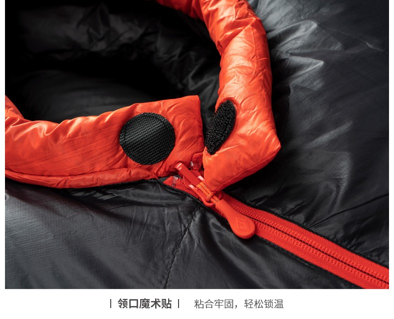 黑冰（BLACKICE）【B系列鸭绒木乃伊式羽绒睡袋】户外露营单人羽绒睡袋 天蓝 B1500 M码