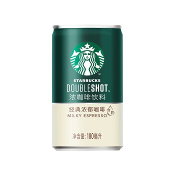 星巴克(Starbucks)星倍醇 经典浓郁180ml*24罐 小绿罐浓咖啡饮料