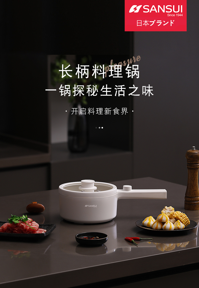 山水（SANSUI）电煮锅电炒锅一人食多功能宿舍小锅煮面锅单人电热火锅 2.5升微电脑款（AJL-A2503K）