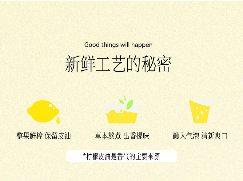 好望水 望柠萌果汁气泡水 原果熬制好望水饮品果蔬汁水果饮果汁汽水300ml*6瓶整箱装
