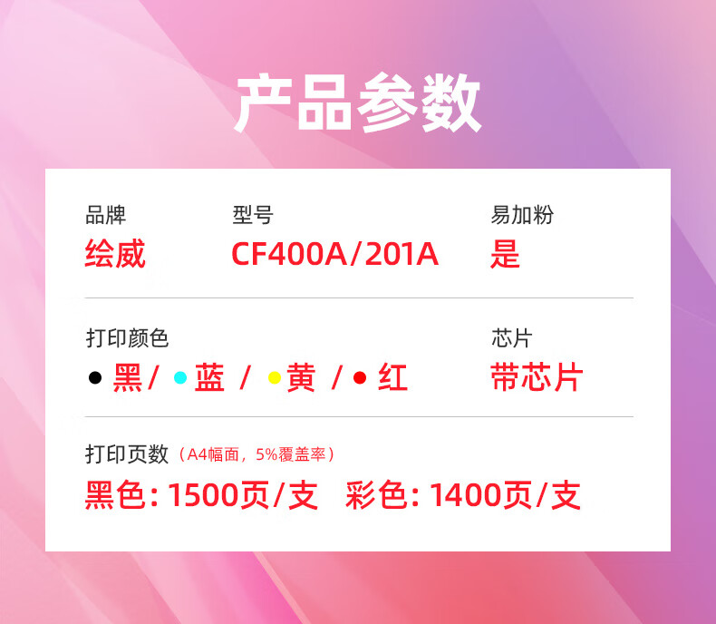 绘威 CF401A 201A硒鼓 蓝色易加粉 适用惠普/HP M252n M252dn M252dw M277dw M277n M274n 1支装