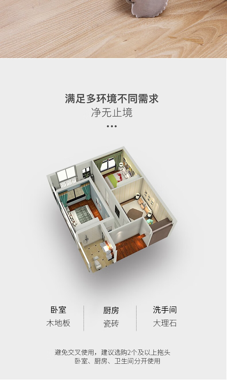 好媳妇 清洁用具时尚去污27CM三节伸缩杆胶棉拖把AGW-4835
