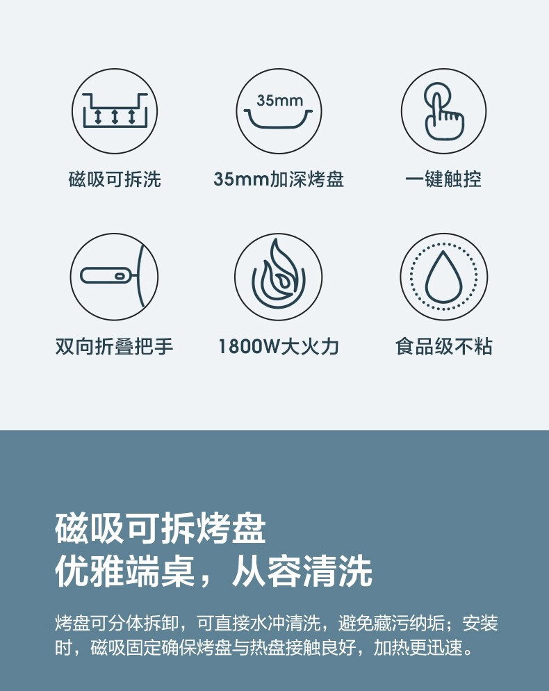 美的（Midea）电饼铛双面悬浮早餐机煎饼机可拆洗多功能蛋糕机家用速脆锅盔煎烤机家用JS3406