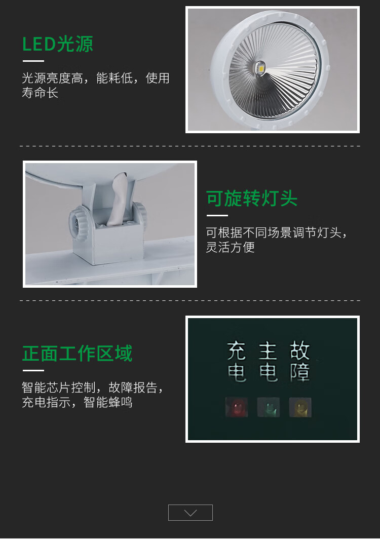 火焰战士 应急灯LED消防照明灯安全出口指示一体标识牌消防器材 双头两用灯 YJD-02