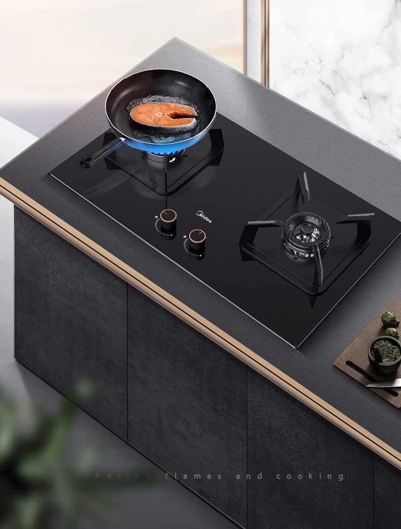美的（Midea）家用燃气灶双灶大开孔大底壳5.0KW大火力猛火灶台嵌两用灶具炉具炉灶天然气灶JZT-Q310-M