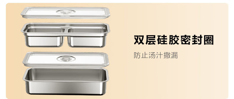 美的（Midea）电热饭盒捣蛋鬼加热饭盒可插电保温便携快速加热双层304不锈钢黄色FB10M305