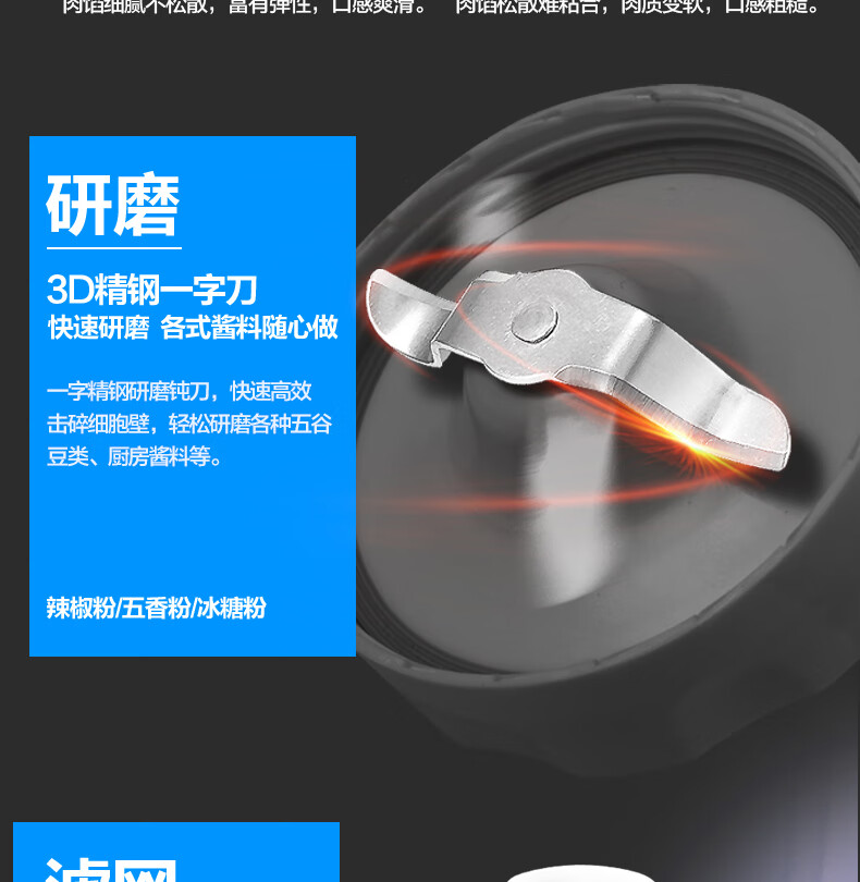 美的（Midea）果汁机料理机榨汁机搅拌机家用250W研磨果汁三杯四叶不锈钢刀头LZ05D 