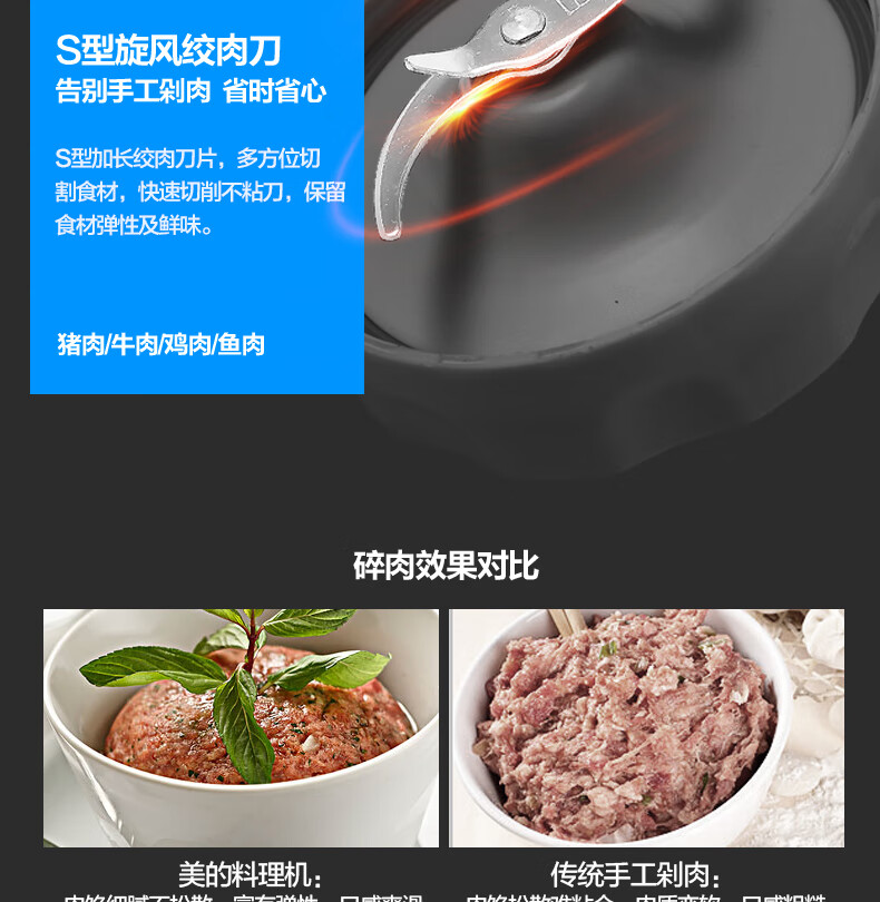 美的（Midea）果汁机料理机榨汁机搅拌机家用250W研磨果汁三杯四叶不锈钢刀头LZ05D 