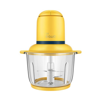 美的（Midea）绞肉机绞肉机 搅拌机 料理机 300W四刀高硼硅 玻璃 LZ223A（黄色）