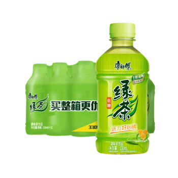 康师傅 清茶饮料整箱 蜂蜜绿茶12*330ml
