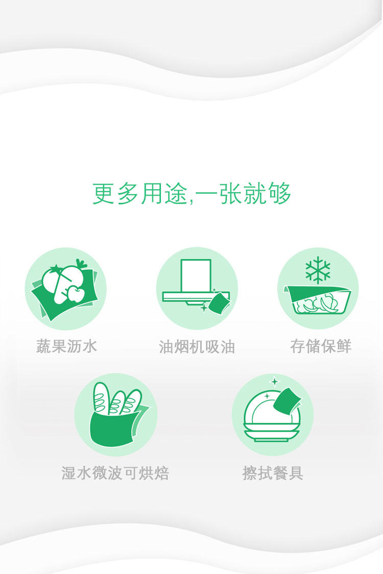 心相印 卷纸/厨房卷纸 吸油吸水厨房用纸75节*8卷纸巾整箱销售