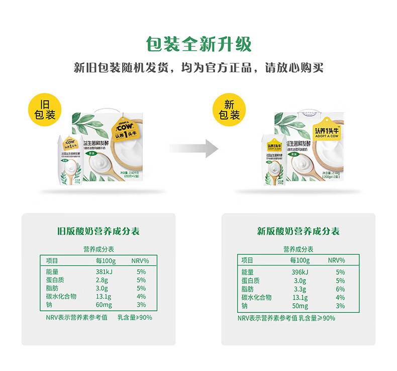 认养一头牛 常温酸奶 员工福利 企业内购原味法式酸奶200g*12盒*2提