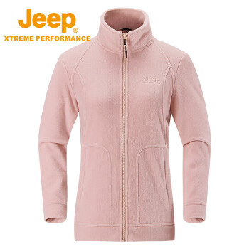 Jeep女式抓绒衣户外运动加厚保暖防寒J132084284粉色M