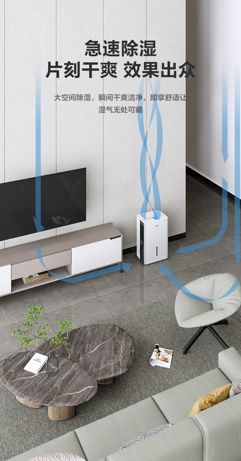 美的（Midea）家用除湿机除湿量50升/天抽湿机大仓库地下室工业除湿器家用CF50BD/N7-DP5