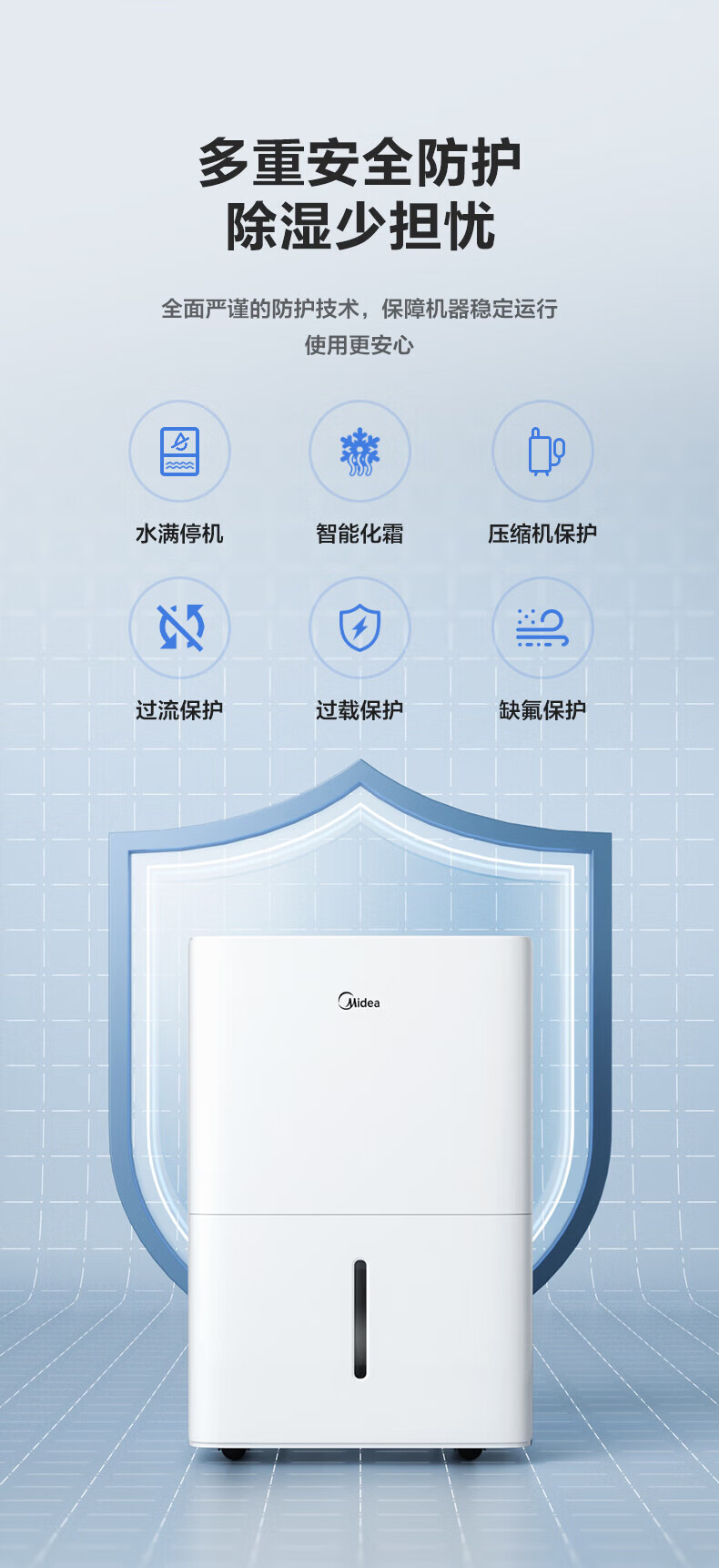 美的（Midea）家用除湿机除湿量50升/天抽湿机大仓库地下室工业除湿器家用CF50BD/N7-DP5