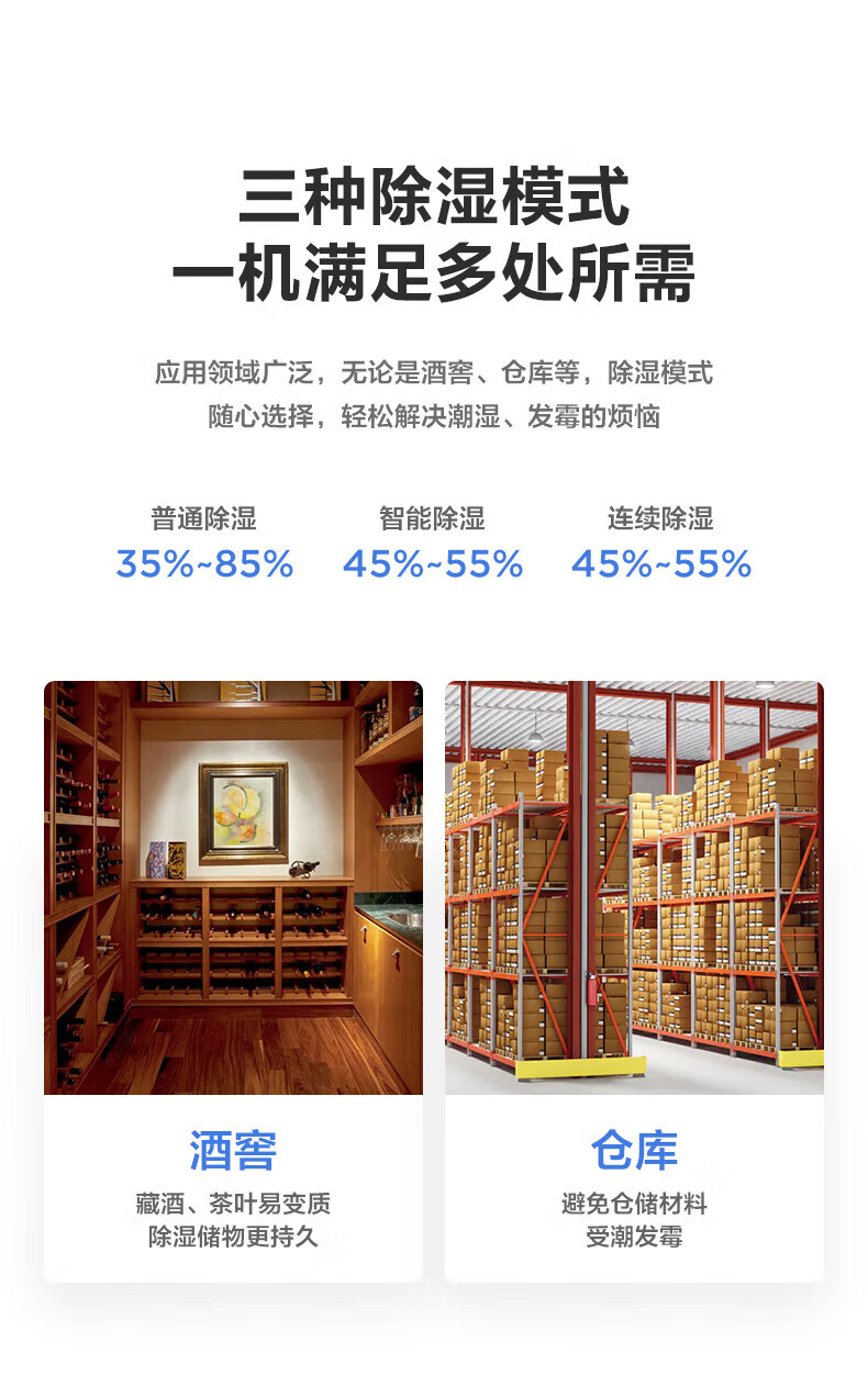 美的（Midea）家用除湿机除湿量50升/天抽湿机大仓库地下室工业除湿器家用CF50BD/N7-DP5