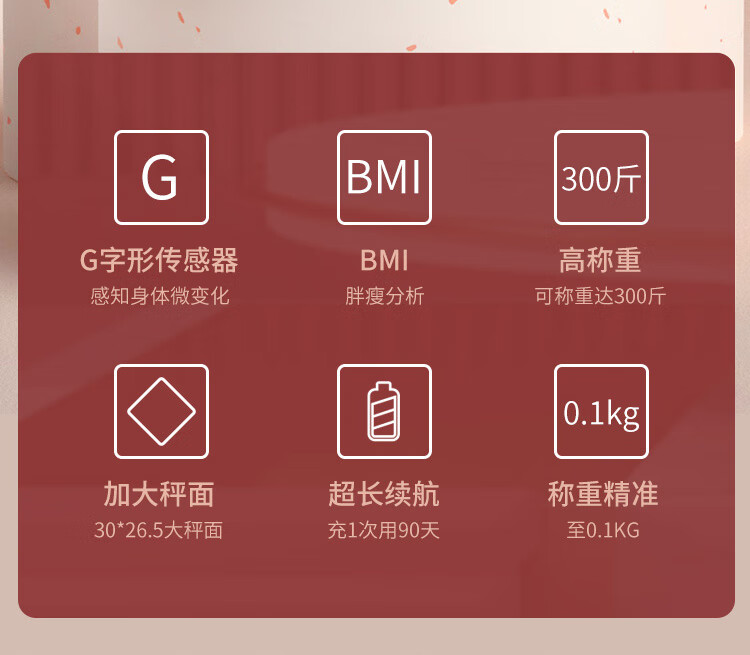 美的（Midea）智能体重秤 体重秤秤家用精准健康秤电子秤 Led显示健身运动 【充电体重秤】MS-CW4