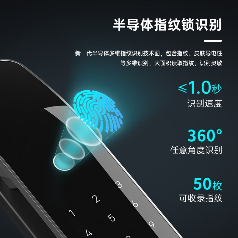 美的（Midea）全自动指纹锁 WIFI直连家用智能门锁电子锁密码锁防盗门锁 BF530