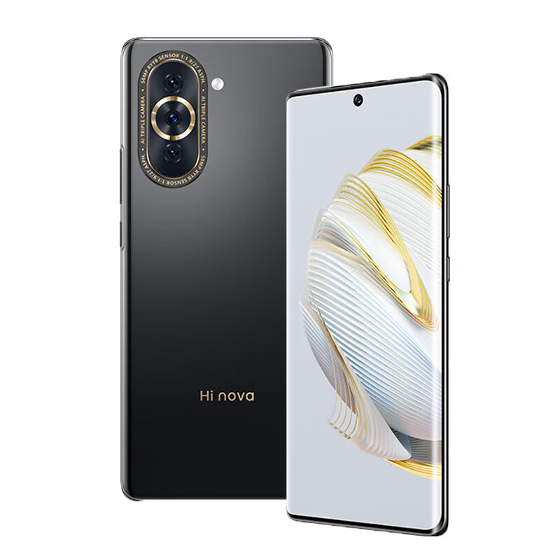 华为智选 Hi nova 10 8+128GB 曜金黑 5G全网通 前置6000万4K超广角摄像头 6.88毫米超轻薄机身