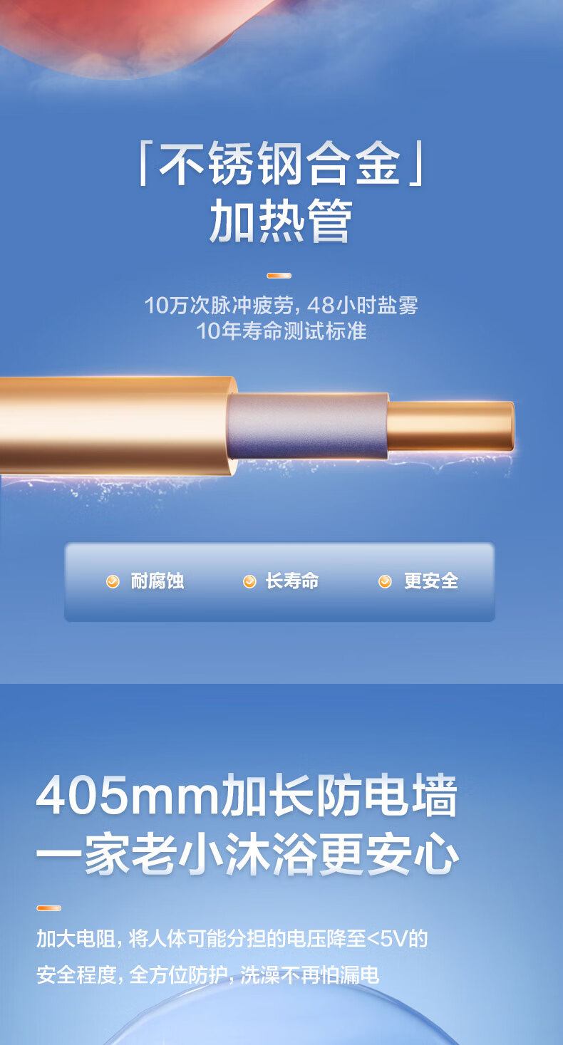 美的（Midea）热水器 家用储水式电热水器电 双重防漏电F40-15A3(HI) 电热水器 极地白 2000W 防电墙款