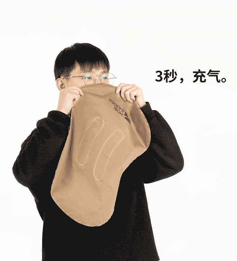 牧高笛便携露营舒适充气枕头靠腰枕靠枕睡枕NXLQU63007暖沙色