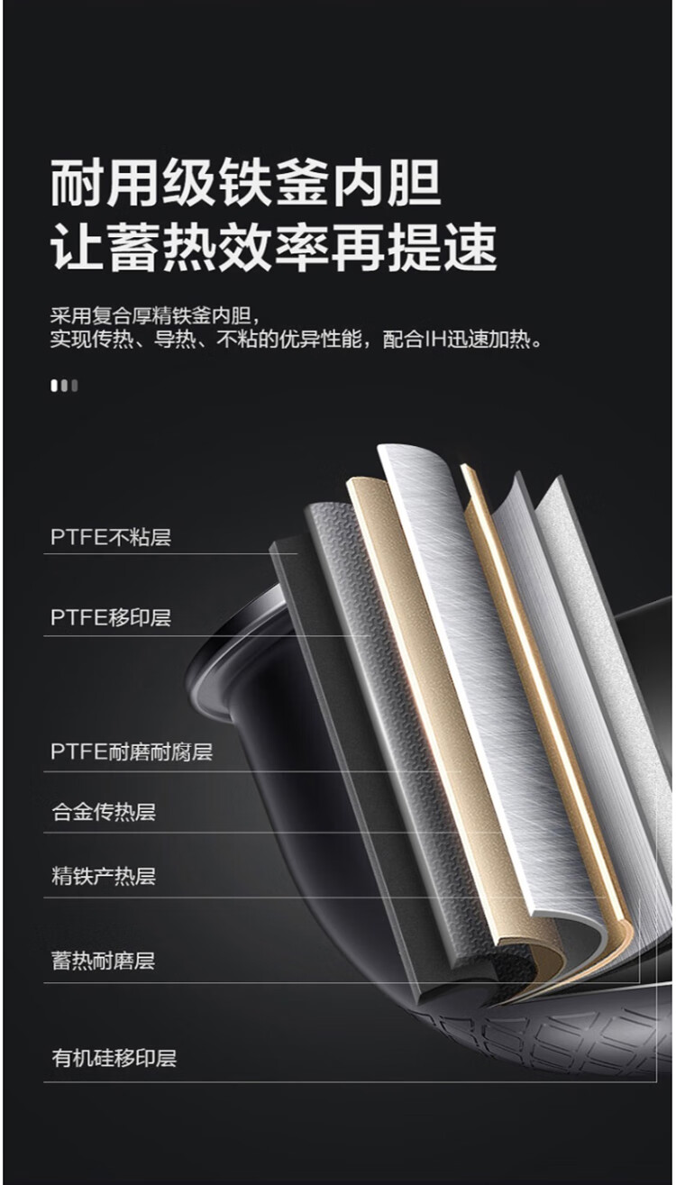 美的（Midea）电饭煲4L HF40C9-FS?智能家用IH加热多功能?24H预约?精铁釜胆电饭锅