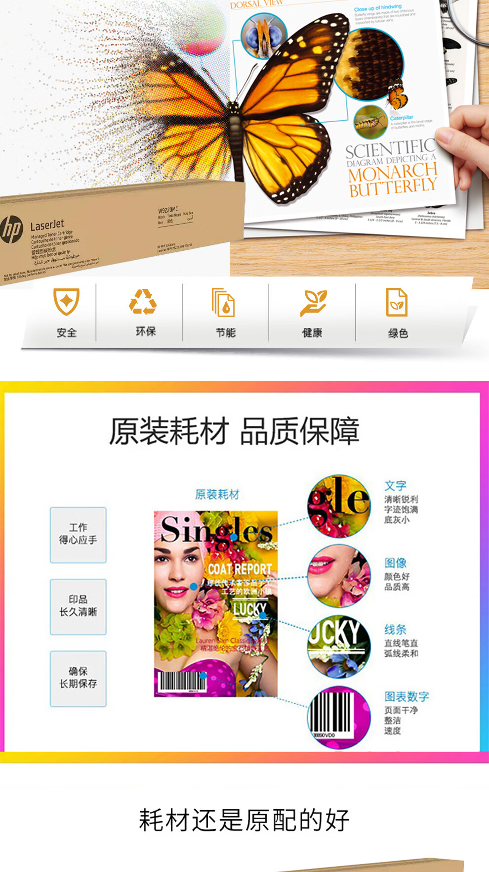 惠普E78223dn粉盒硒鼓原装适用于HP E78228dn复印机W9220MC墨盒碳粉盒耗材 W9222MC黄色墨粉盒（约20000页）