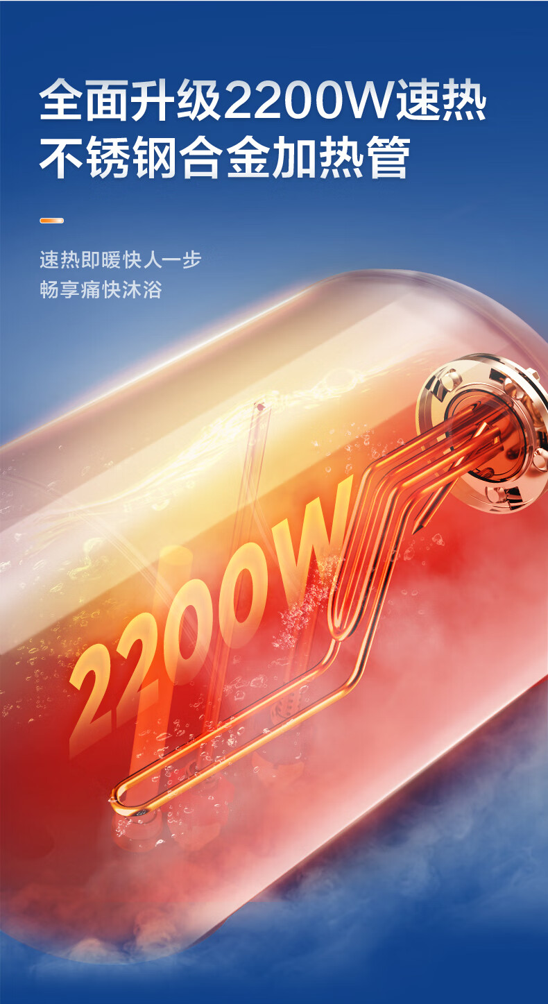 美的（Midea）电热水器大功率速热 家用洗澡增容智能电热水器 F6021-YJ2(HY)