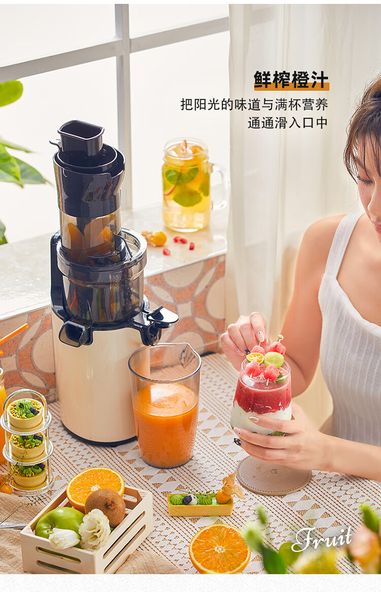 小熊（Bear）原汁机 家用多功能电动榨汁机 全自动冷压炸果汁果蔬机 渣汁分离 YZJ-C02S5小熊
