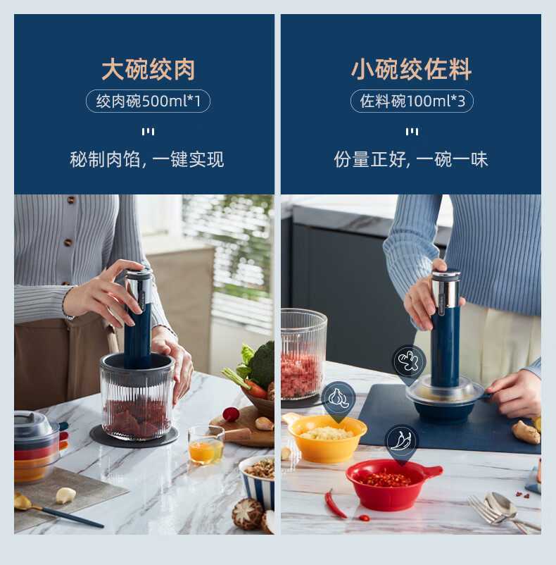 东菱（Donlim）佐料机 DL-6082 绞肉机 家用料理机 婴儿 辅食 小型 料理棒 切菜绞肉捣蒜器 多功能百味佐料机