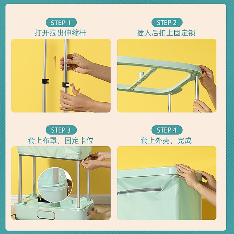 东菱（Donlim）烘干机小型便携式干衣机家用宿舍内衣裤除螨风干神器婴儿烘衣物可折叠DL-1216 薄荷绿