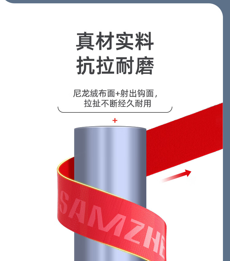 山泽(SAMZHE) 魔术贴 自由裁剪理线器扎/捆/绑/束线带背靠背整理带 20*1000mm 蓝色 MST-09