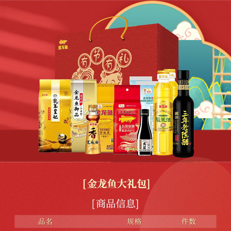 金龙鱼 粮油礼盒节日送礼大礼包C款2800g+1600ml