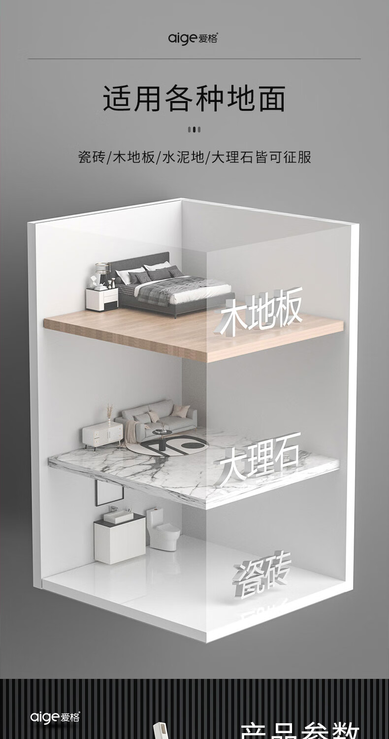 爱格胶棉拖把清洁用品时尚净污YT66-2