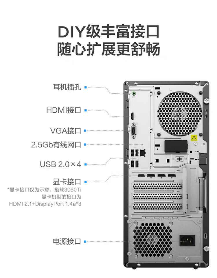 联想（Lenovo）商用办公家用电脑GeekPro-17IRB i5-13400F 16G  512GBw11 RTX3060Ti_8G 500W