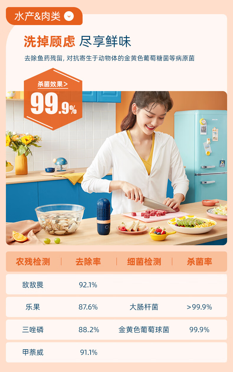 东菱（Donlim） 果蔬净化器 食材清洗机家用无线除农残礼盒送礼 DL-001礼盒版东菱