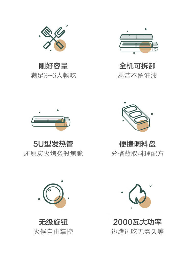 小熊（Bear）电烧烤炉 烤串机 烧烤架 烤肉机 家用电烤架电烧烤炉 多功能不粘大容量电烤炉 DKL-D20M2小熊